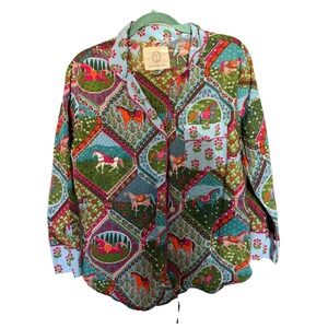 Printfresh High Horse Pajama Set M Organic Cotton Horse Equestrian Cottagecore